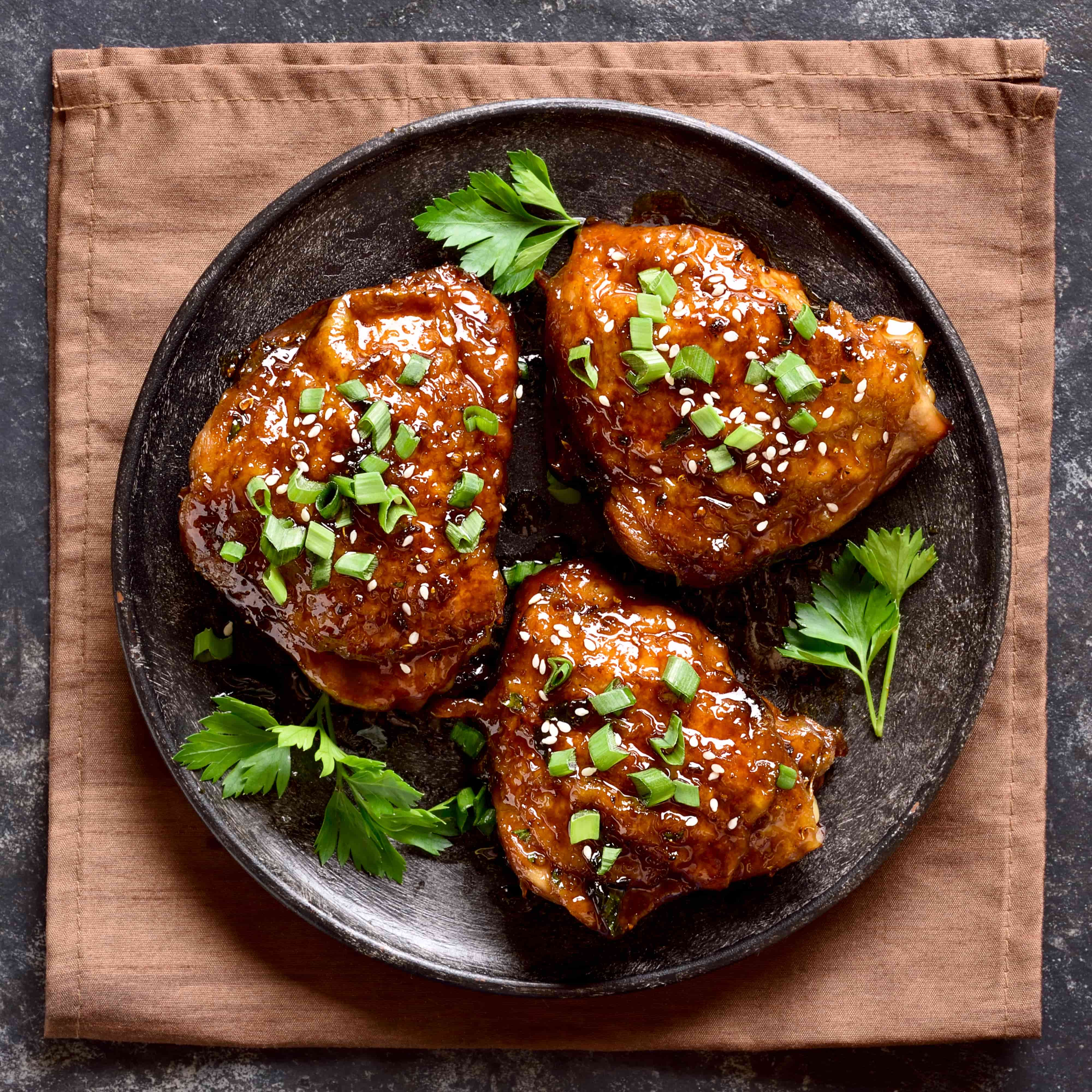 Chicken thighs in honey soy sauce