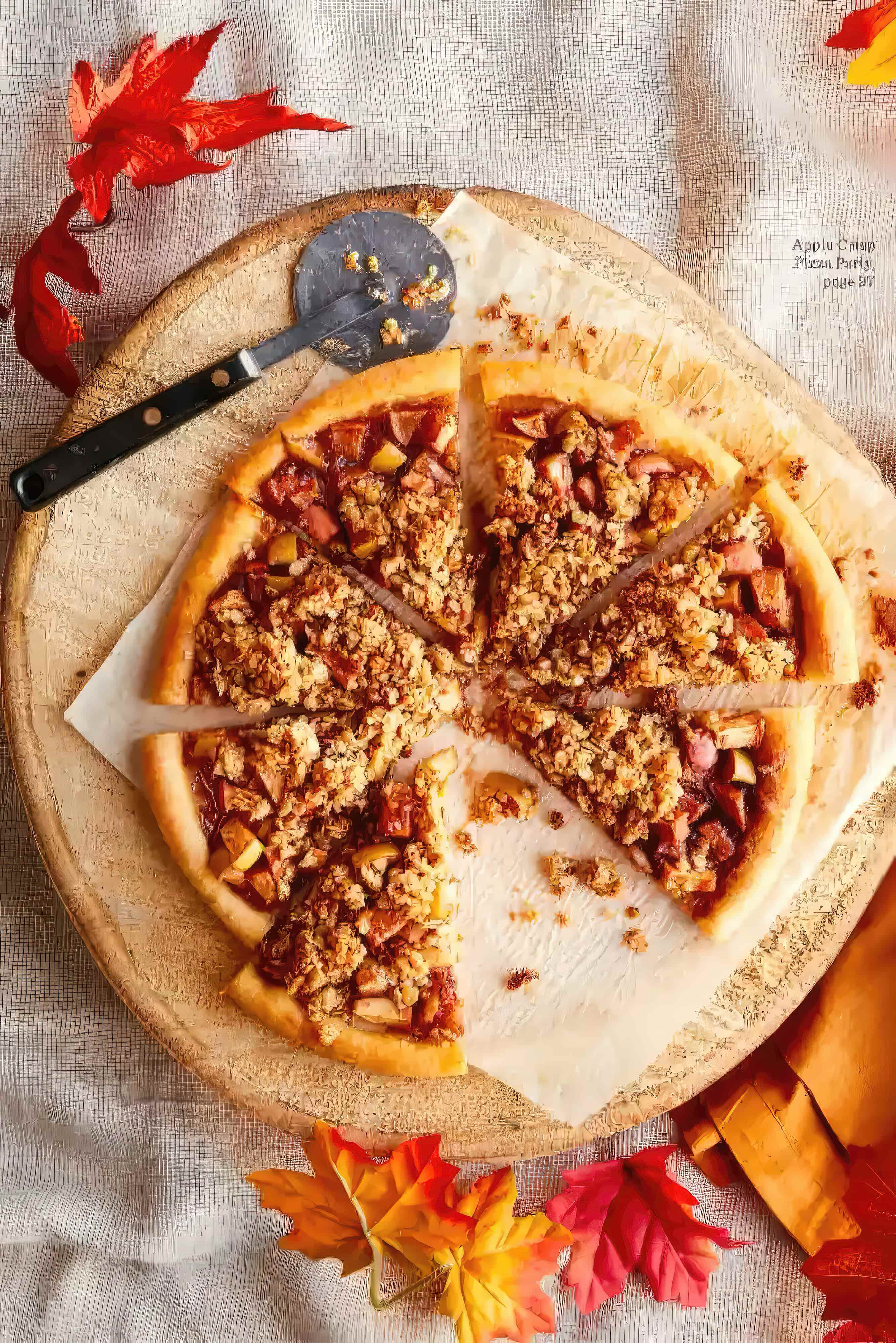 Close-up of easy apple dessert pizza