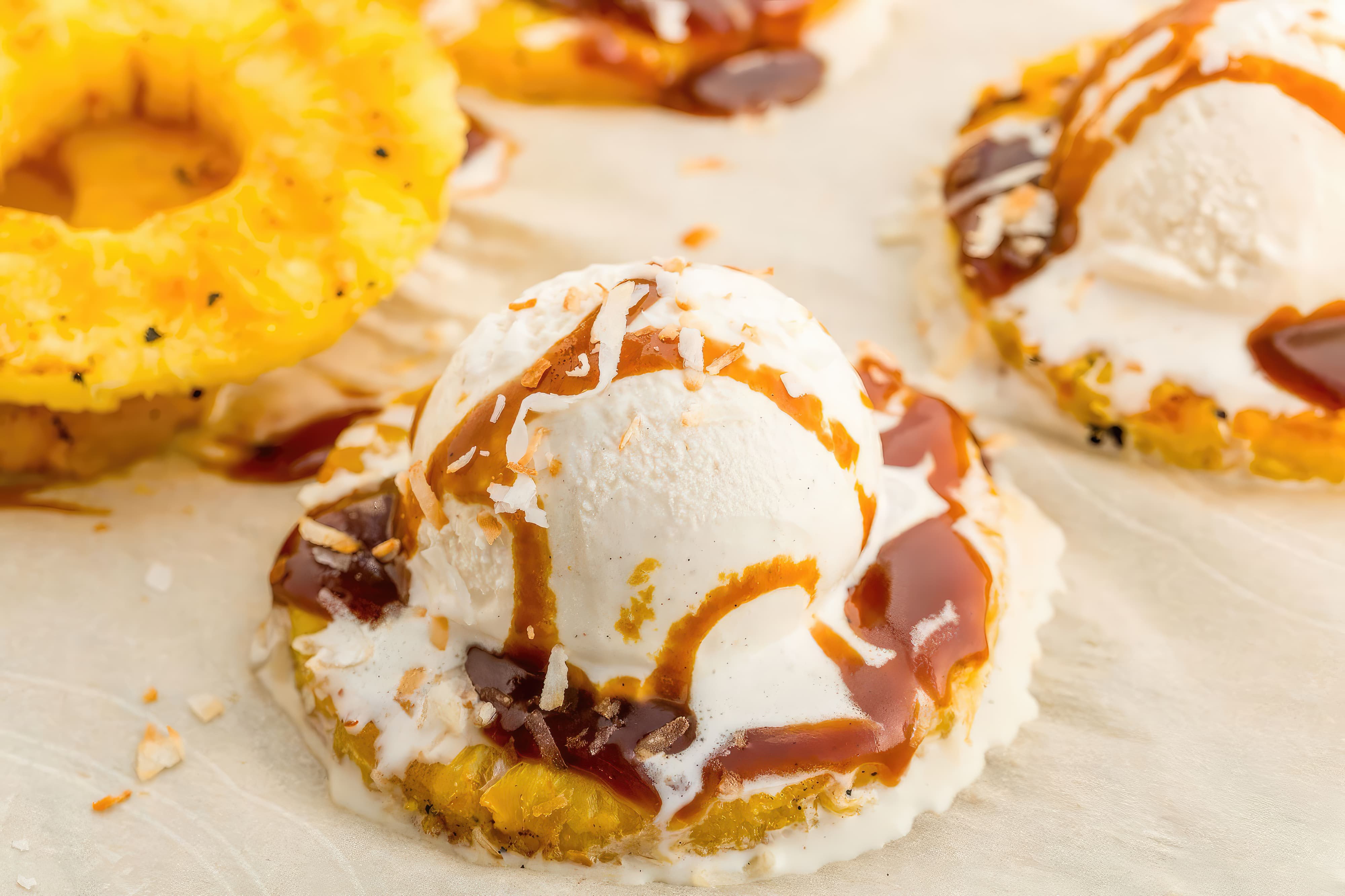 Image of grilled pineapple sundaes