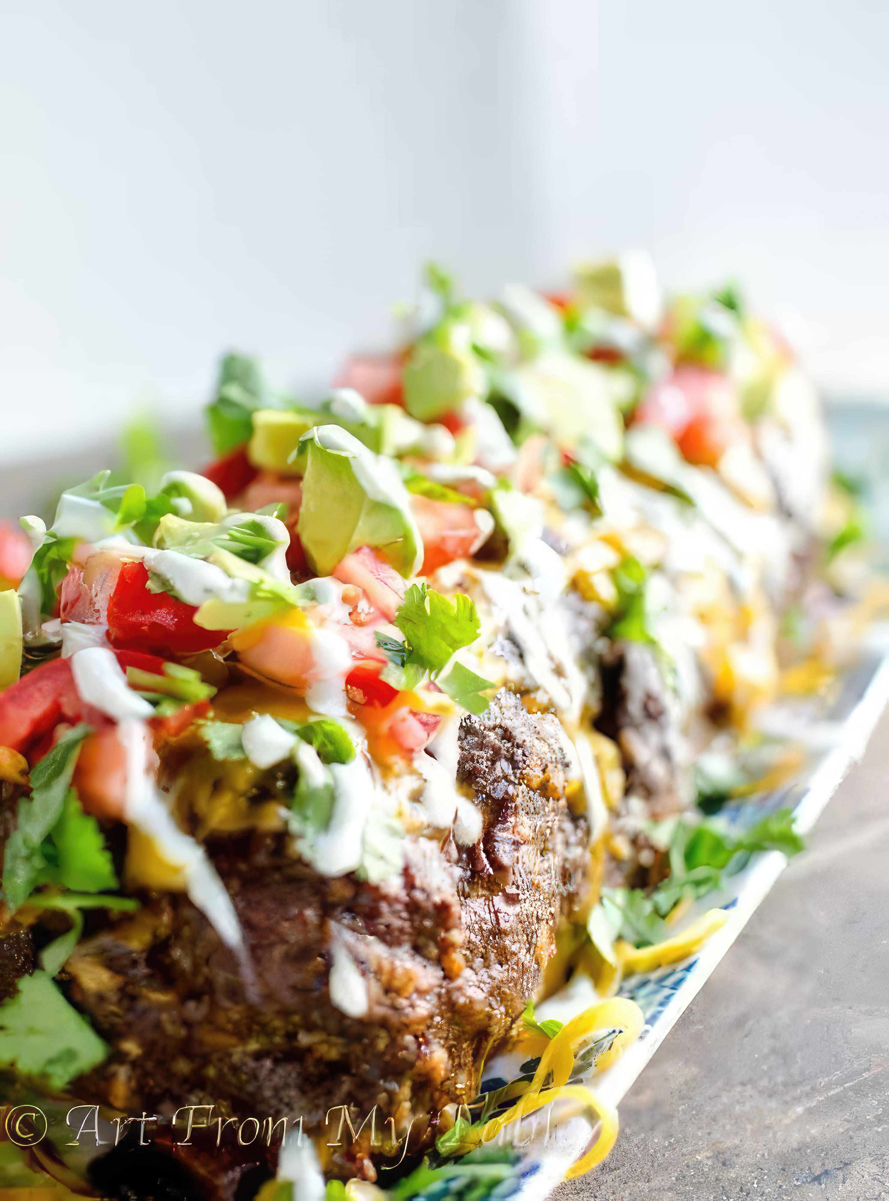 Close-up of low-carb mexican meatloaf