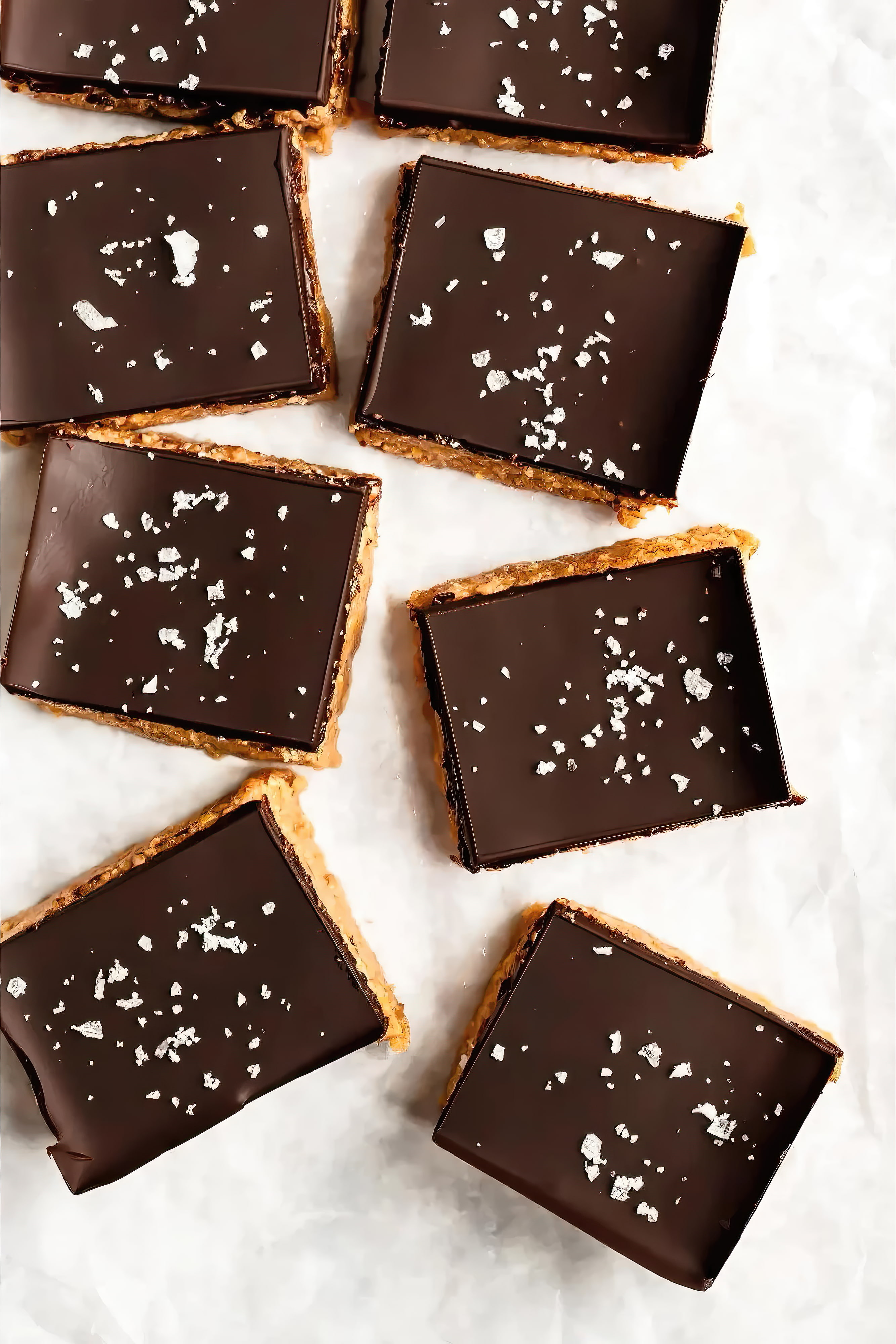 Close-up of no-bake chocolate peanut butter protein bars