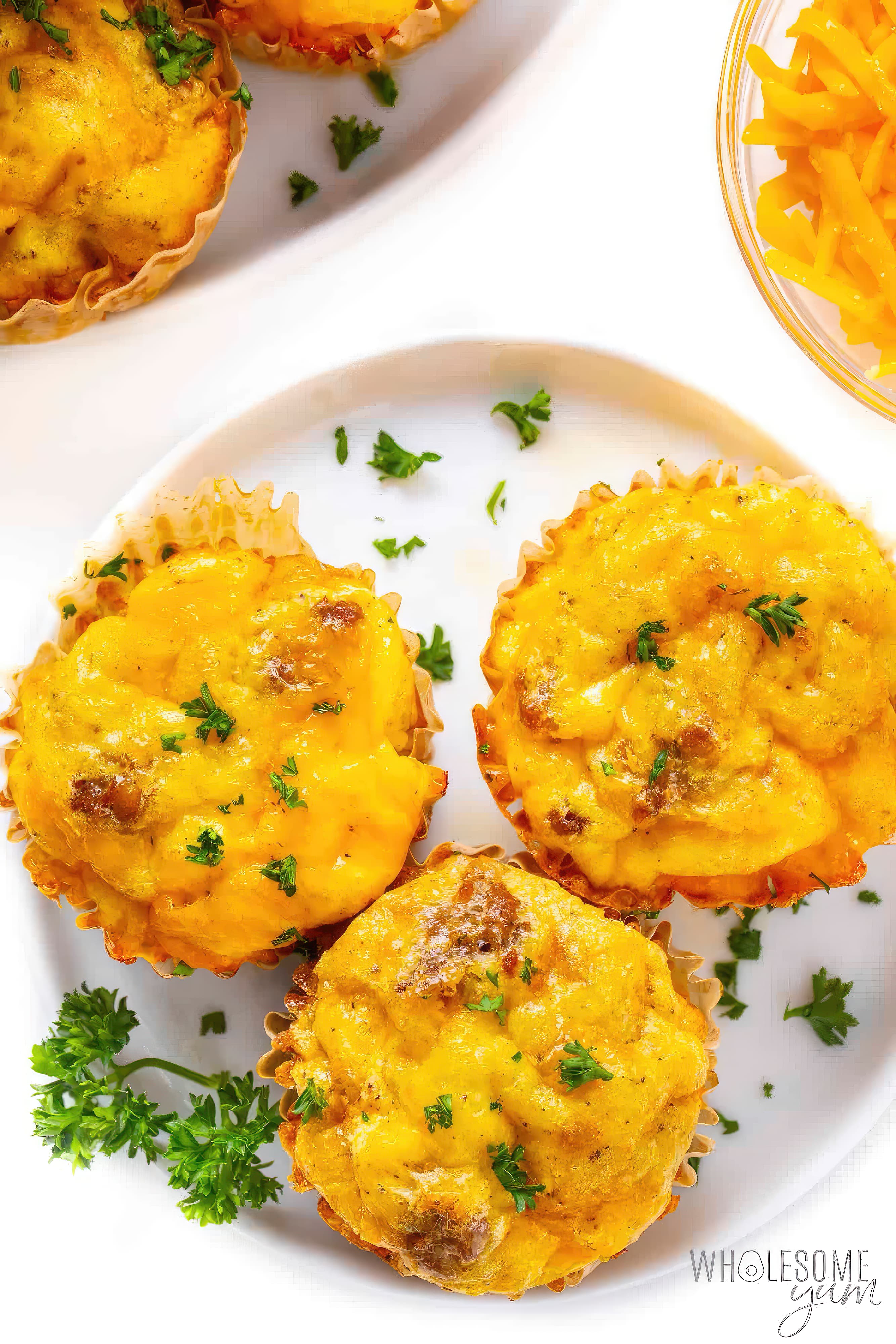 Close-up of sausage egg muffins