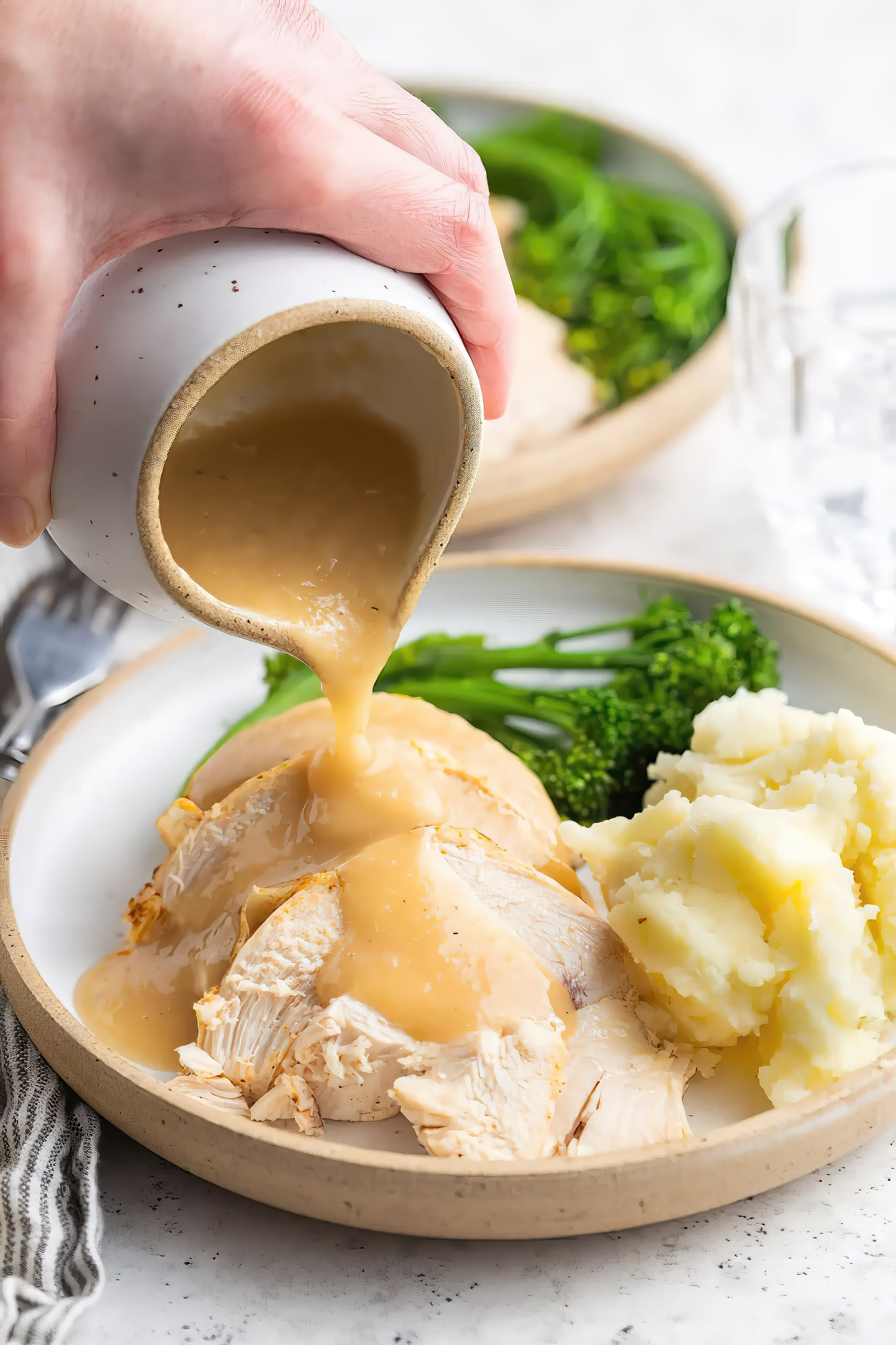 Close-up of instant pot whole chicken